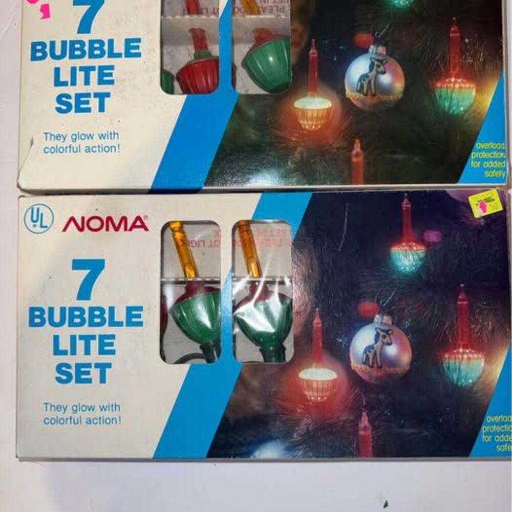 Vintage NOMA 7 Bubble Lite Set of 2 tested work!